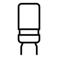 Resistor component icon, outline style vector