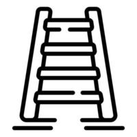 icono de equipo de escalera, estilo de esquema vector