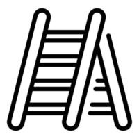 icono de escalera de trabajador, estilo de esquema vector