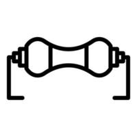 Microcircuit resistor icon, outline style vector