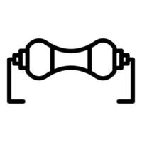 Microcircuit resistor icon, outline style vector