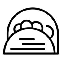 Wheat pita bread icon, outline style vector