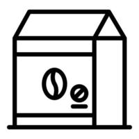 Decaf coffee pack icon, outline style vector