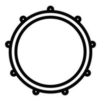 Acoustic drum icon, outline style vector