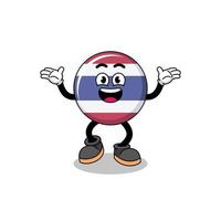 thailand flag cartoon searching with happy gesture vector