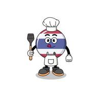 Mascot Illustration of thailand flag chef vector