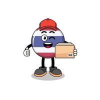 thailand flag mascot cartoon as an courier vector