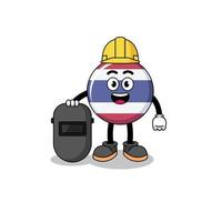 Mascot of thailand flag as a welder vector