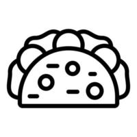 Taco snack icon, outline style vector