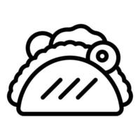 icono de taco de tortilla, estilo de esquema vector