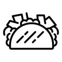 icono de sándwich de taco, estilo de contorno vector