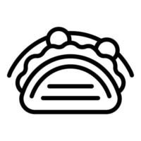 Delicious taco icon, outline style vector