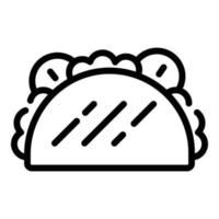 Taco cuisine icon, outline style vector