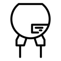 Variable resistor icon, outline style vector