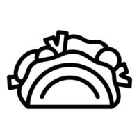 icono de taco tradicional, estilo de esquema vector