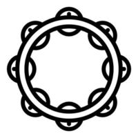 Dance tambourine icon, outline style vector