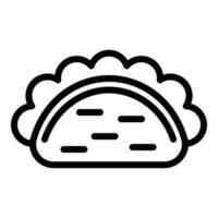 icono de burrito de taco, estilo de esquema vector