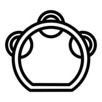 Tambourine instrument icon, outline style vector