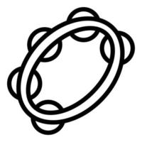 Tambourine music icon, outline style vector