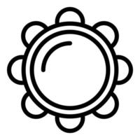 Party tambourine icon, outline style vector