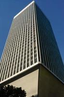 Seattle, Washington - August 20, 2005 -  The distinctive tapered pedestal of the Rainier Tower in downtown Seattle. The iconic 31-story skyscraper built in 1977, is considered a landmark of the city. photo