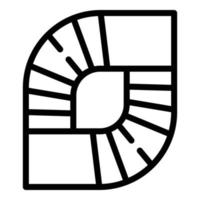 Spiral staircase icon, outline style vector
