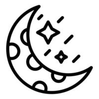 Moon asteroid icon, outline style vector