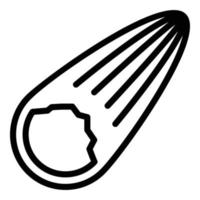 Asteroid comet icon, outline style vector