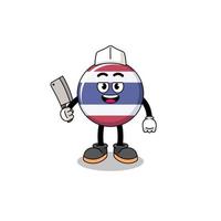 Mascot of thailand flag as a butcher vector