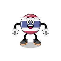 thailand flag cartoon with surprised gesture vector