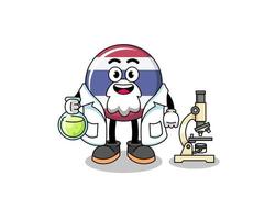 Mascot of thailand flag as a scientist vector