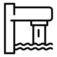 icono de piscina de agua del grifo, estilo de esquema vector