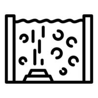 icono de piscina, estilo de esquema vector