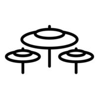 Drum kit icon, outline style vector