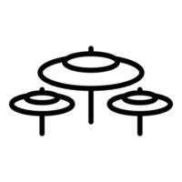 Drum kit icon, outline style vector