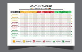 Monthly Timeline Template vector