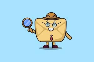 detective de sobre de personaje de dibujos animados lindo vector