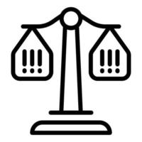 Judge balance icon, outline style vector