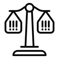 Judge balance icon, outline style vector