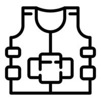 Bulletproof vest icon, outline style vector