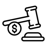 Judge gavel icon, outline style vector