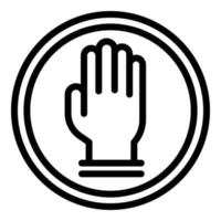 Palm sign icon, outline style vector