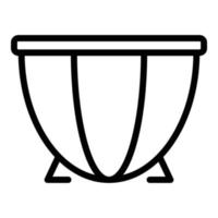 Drum icon, outline style vector