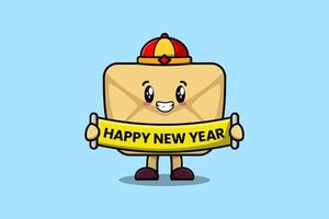 Cute cartoon Envelope chinese happy new year board vector