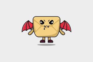 Cute mascot cartoon Envelope character as dracula vector