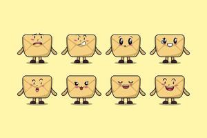 Set kawaii Envelope cartoon character expressions vector