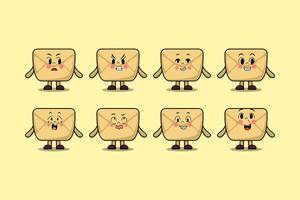 Set kawaii Envelope cartoon character expressions vector