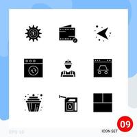 Group of 9 Solid Glyphs Signs and Symbols for labour labour man arrows sync app Editable Vector Design Elements