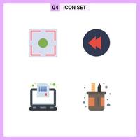 4 User Interface Flat Icon Pack of modern Signs and Symbols of focus questionnaire point exam box Editable Vector Design Elements