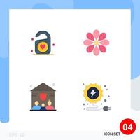 Pack of 4 Modern Flat Icons Signs and Symbols for Web Print Media such as tag family wedding easter people Editable Vector Design Elements